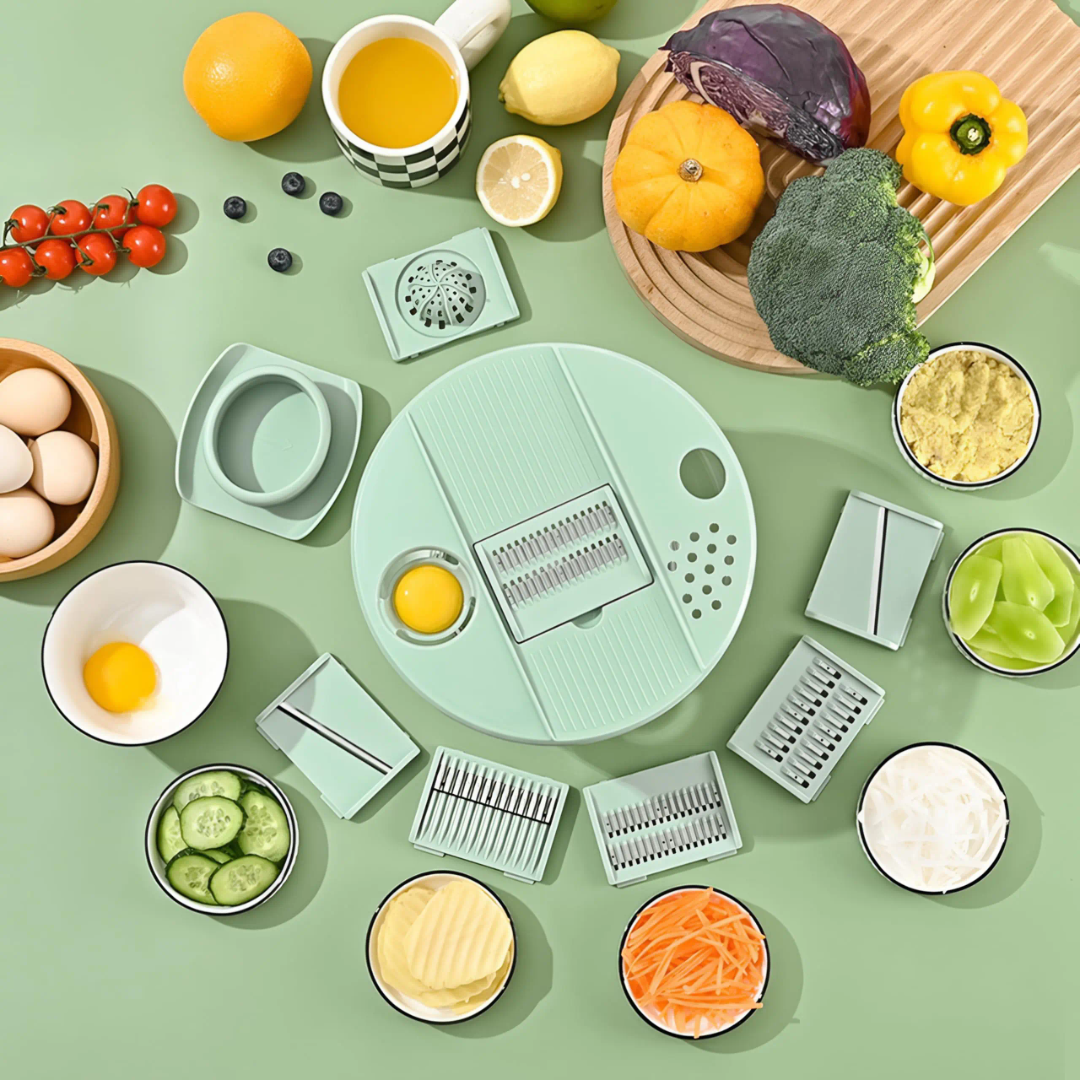 Multi-functional 8pcs Salad Spinner with Vegetable Chopper