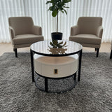 Round Glass-Top Coffee Table