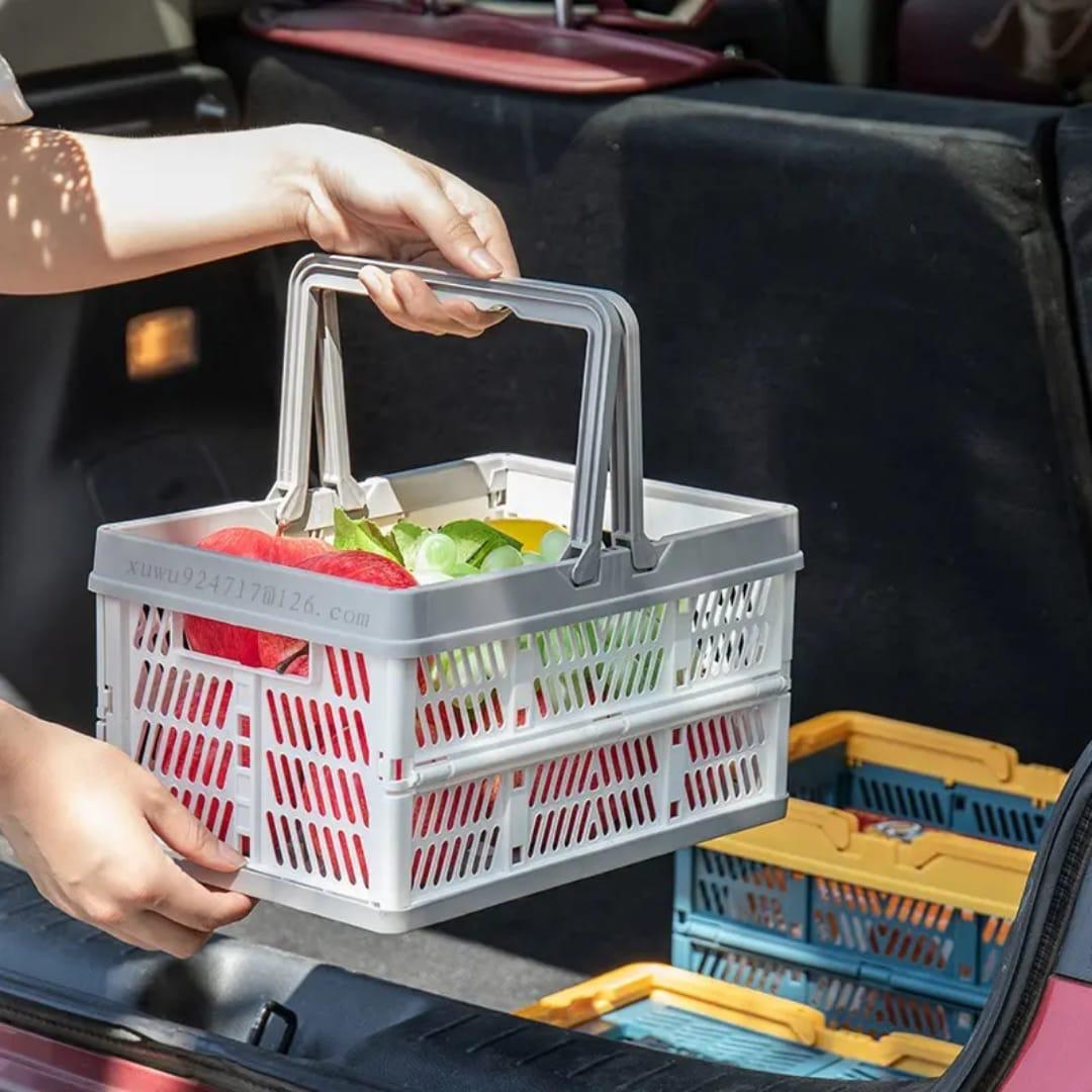 Foldable Collapsible Stackable Basket with Handles