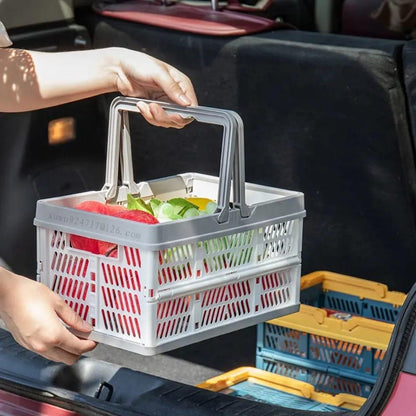 Foldable Collapsible Stackable Basket with Handles