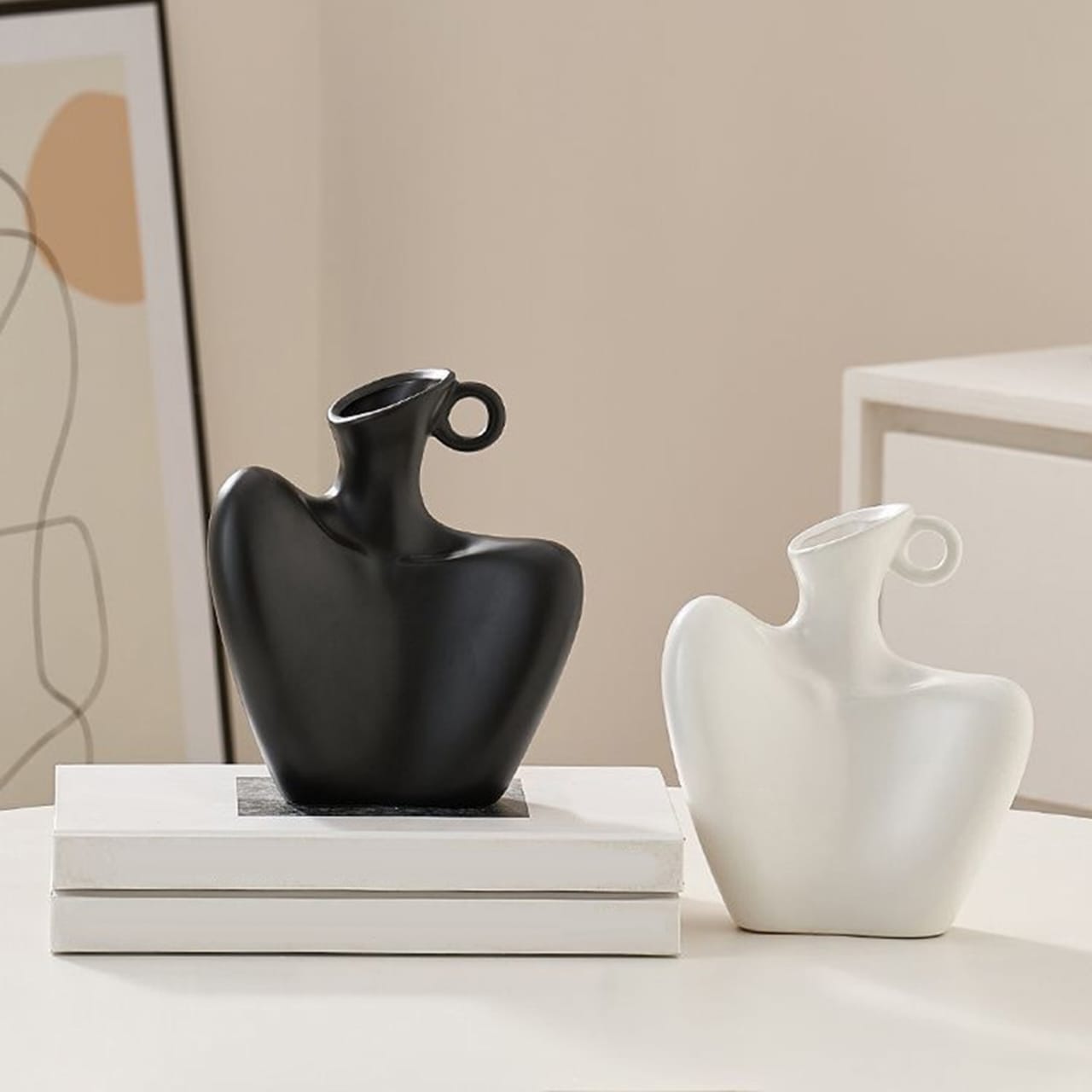 Human collarbone ceramic vase