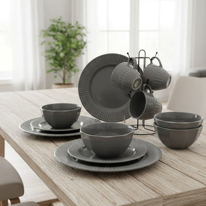 24-Piece Grey Dinner Set