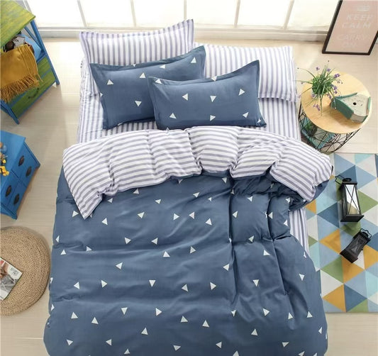 Four piece duvet cover set with bedsheet and two pillowcases, 200 by 240 cm size