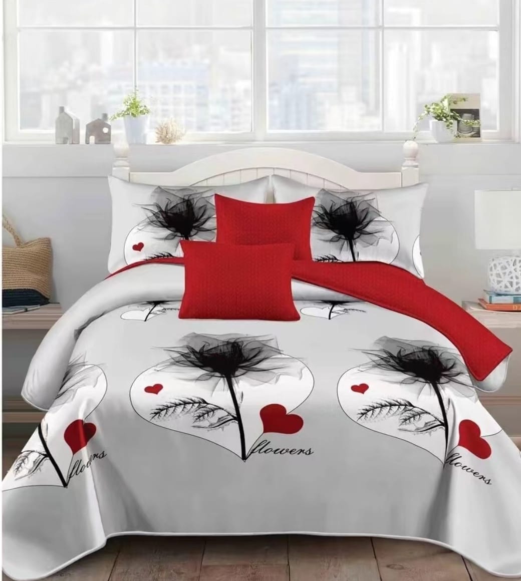 Cotton Flowered Duvet Cover Set