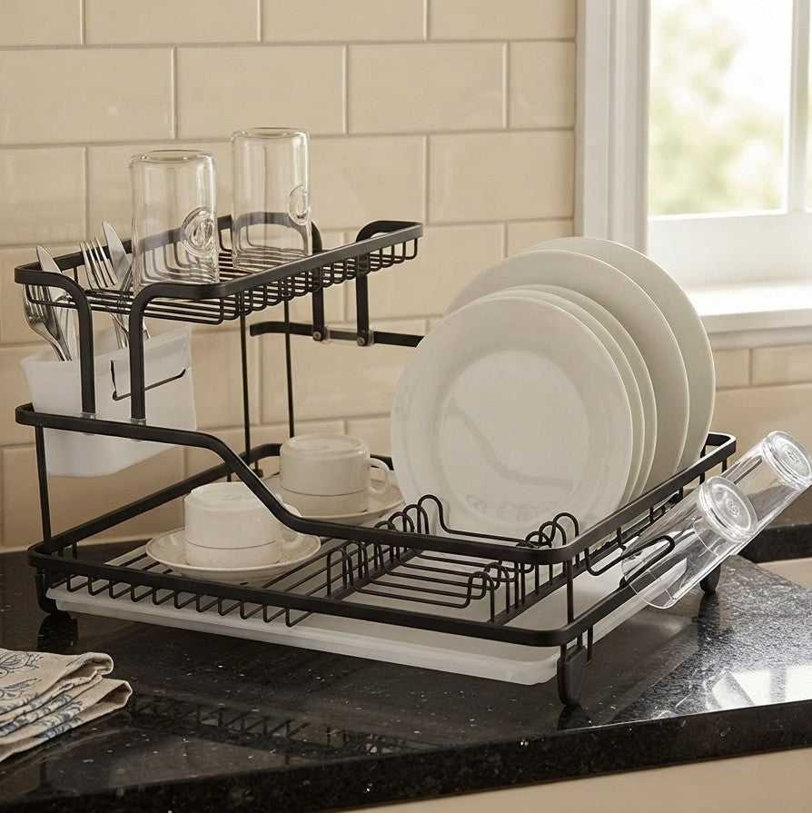 Large Single Layer Carbon Steel Dish Rack