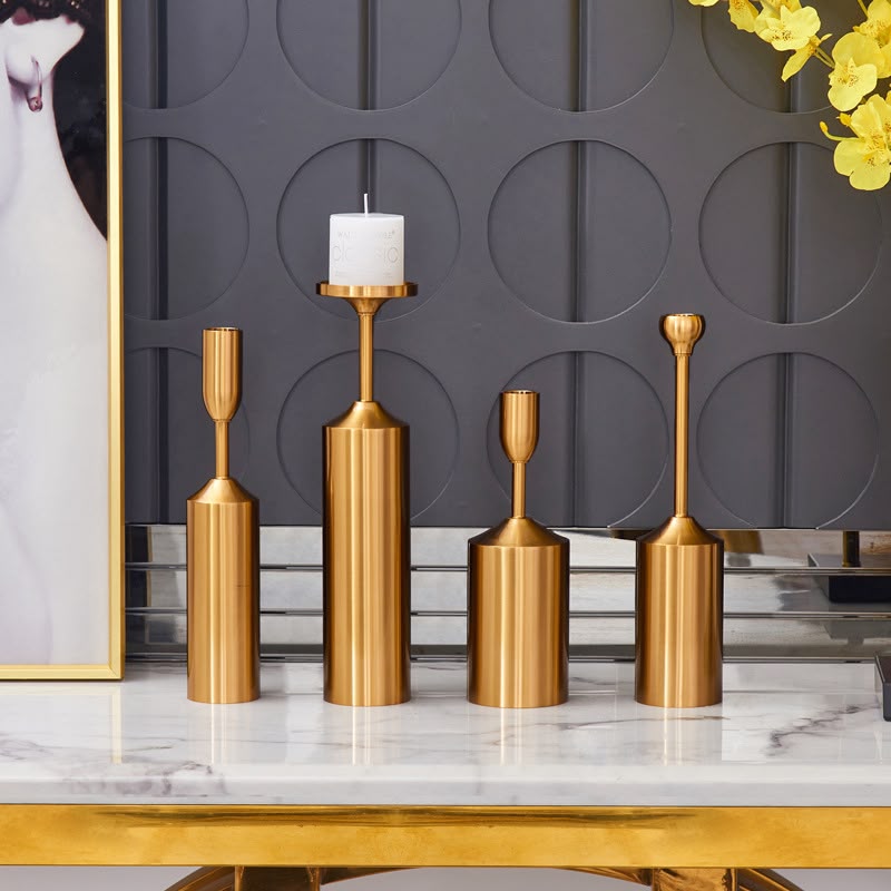 Gold Metal Candle Holder