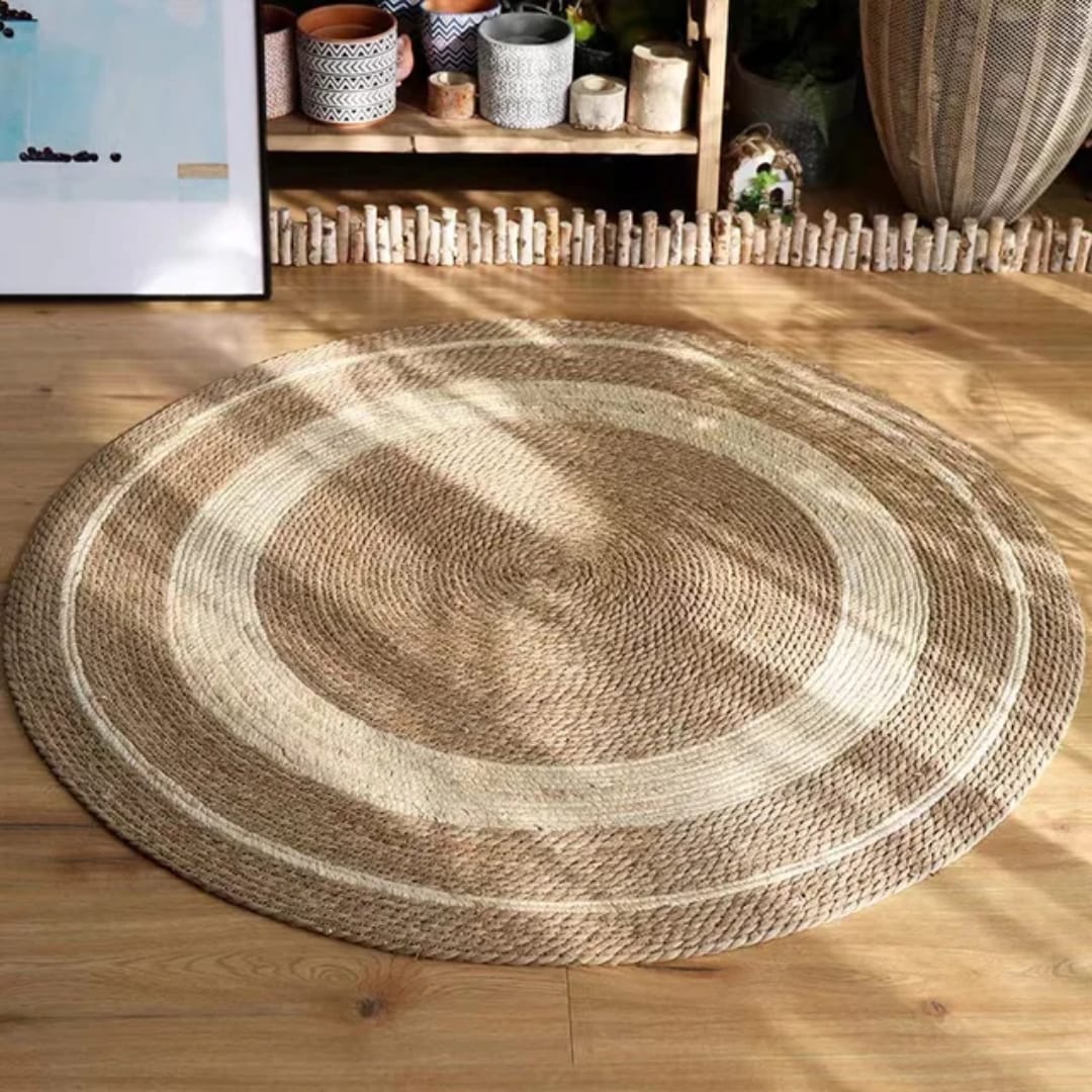 Hand Braided Handmade Round Natural Jute Rug