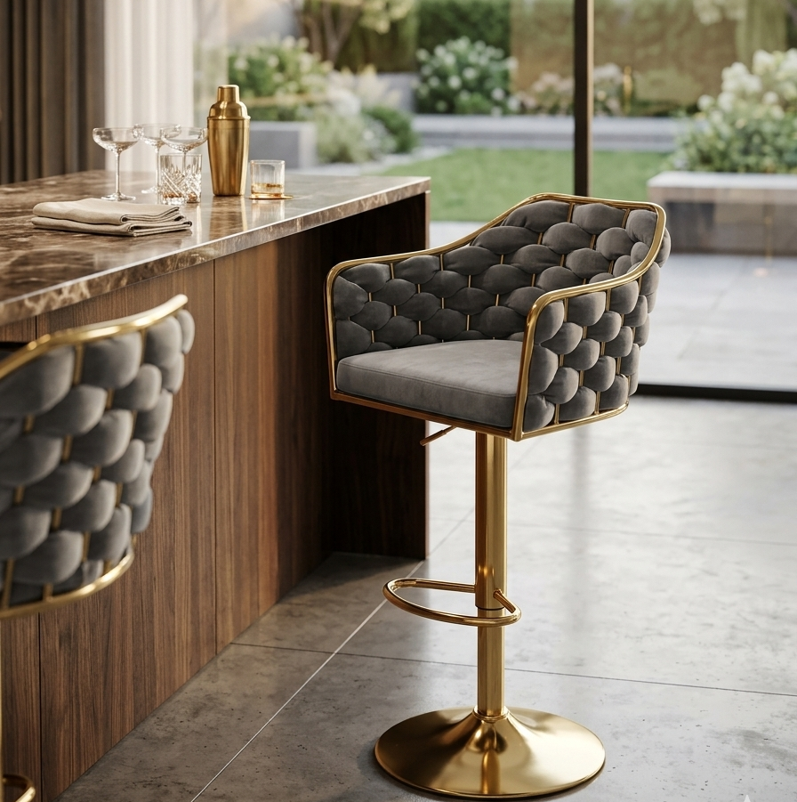Bar Stools with Gold Details