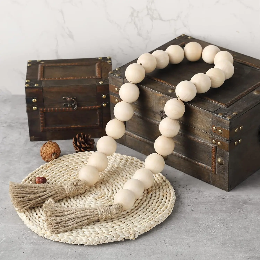 Wooden Beads Garland With Tassels