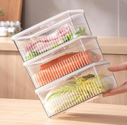 Clear acrylic fridge storage container for organizing refrigerator items