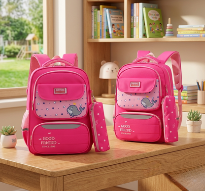 Dolphin Kids School Backpack – With Pencil Pouch