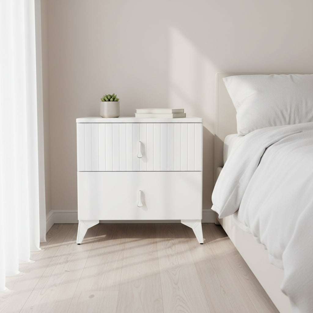 Wooden Bedside Table with 3 Drawers