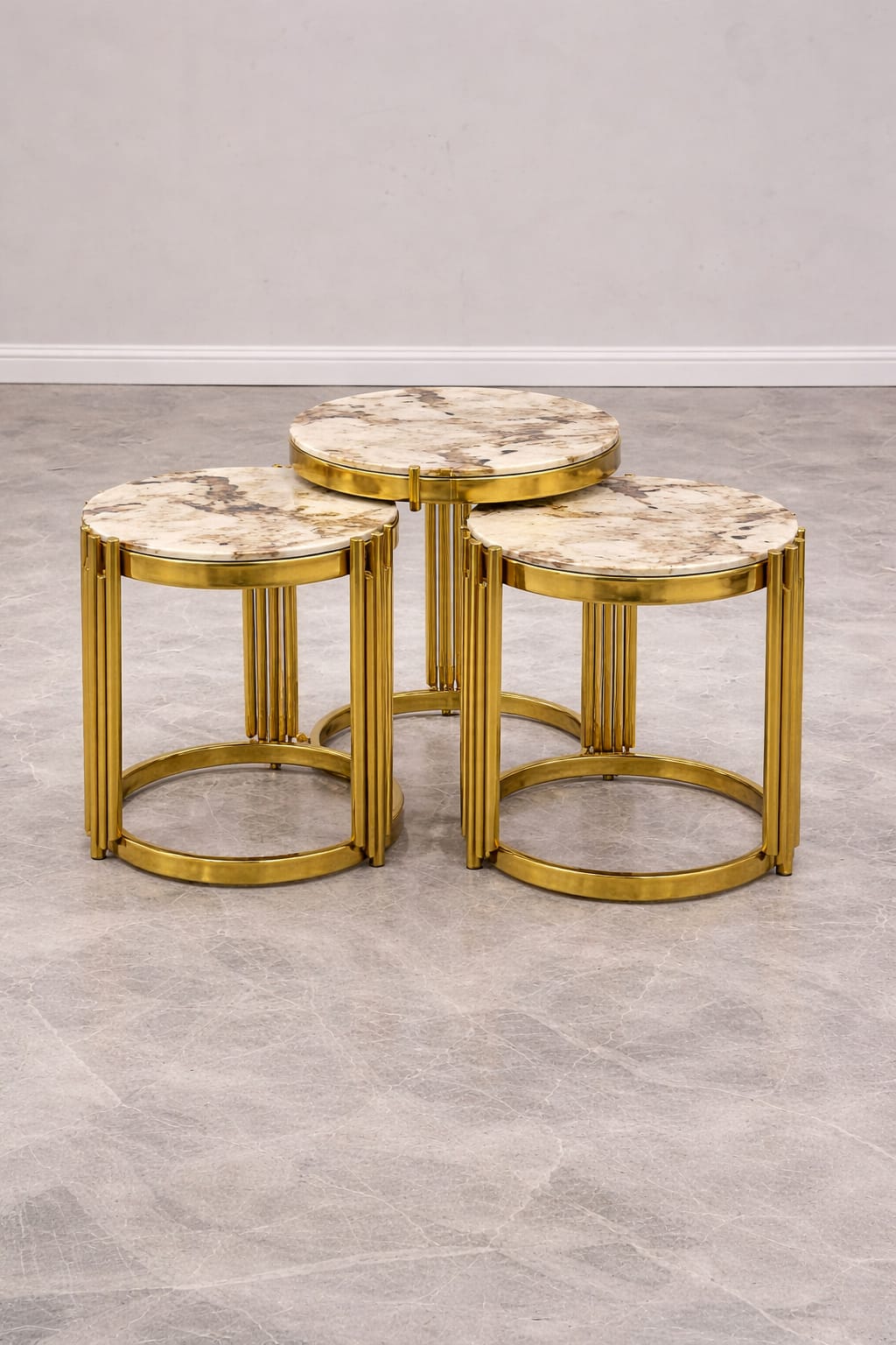 3-Piece Round Glass Nesting Tables