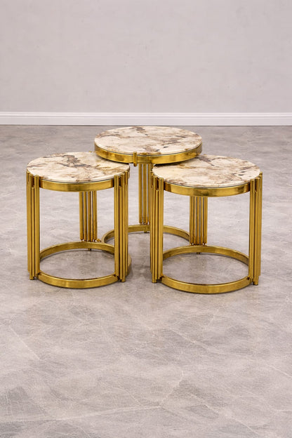 3-Piece Round Glass Nesting Tables
