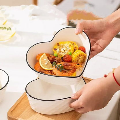 6Pcs Heart Shape Ceramic Bowls