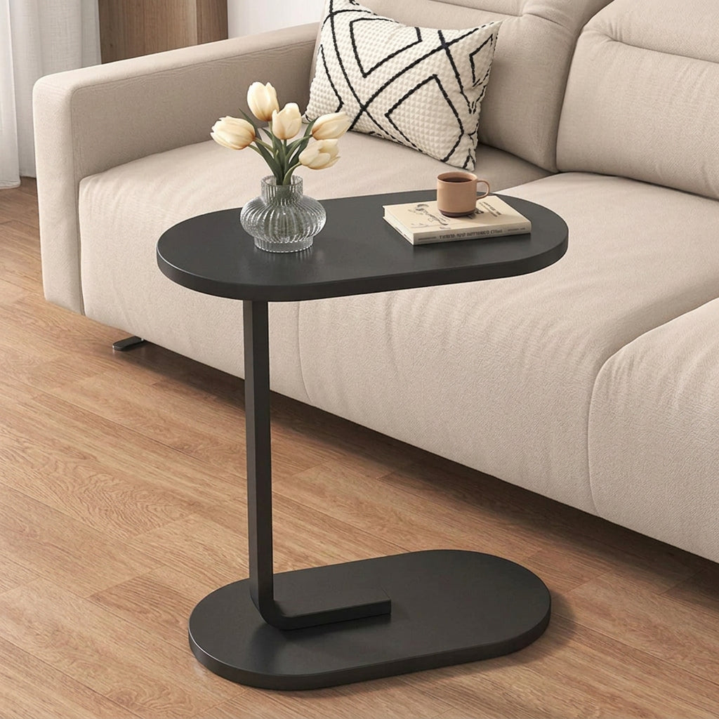 Movable solid wood side stool in walnut brown and white