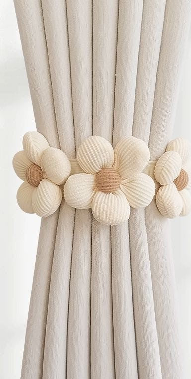 Flower Drapes Tiebacks Handwoven Fabric