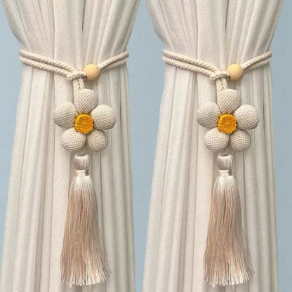 Creative curtain tiebacks with knitted small fruit ornaments pair