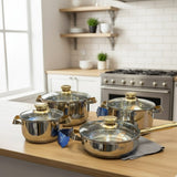 8Pcs Stainless Steel Cookware Set