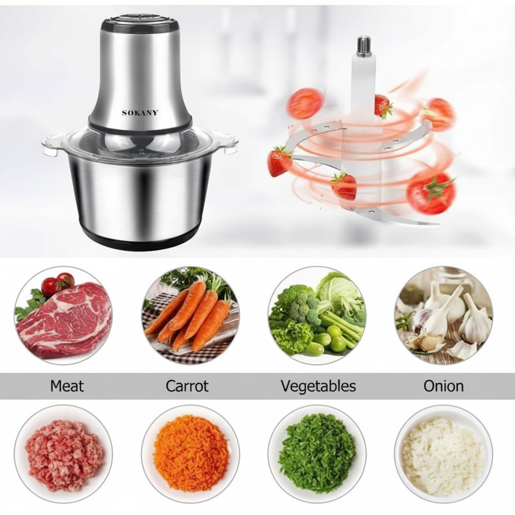 Sokany Electric Chopper Grinder 2.0L 300W