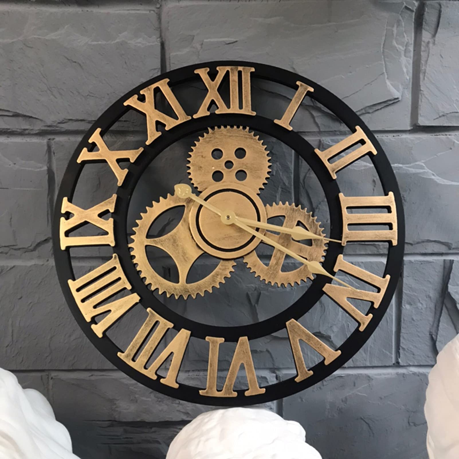 Non Moving Gears Vintage Wall Clock