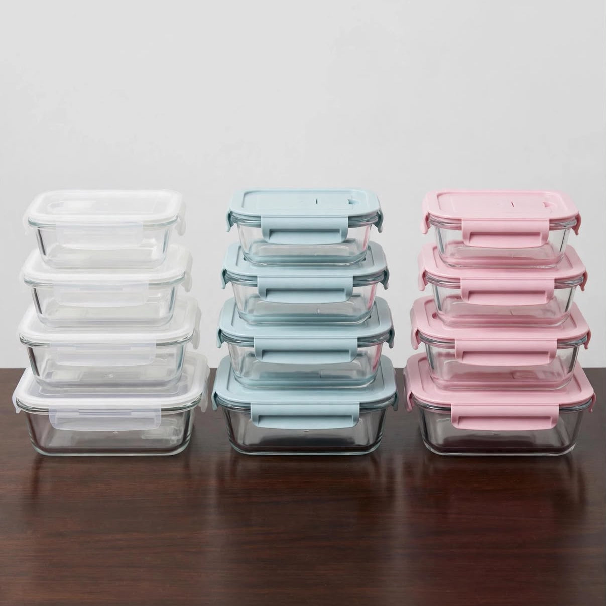 4Pc Borosilicate Glass Food Storage Container Set