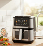 Mika MAFDW2208 8 litre digital air fryer in black and stainless steel