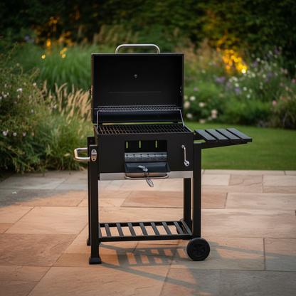 Charcoal BBQ Grill with Side Table