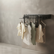 100cm invisible folding wall mounted clothes drying rack for space saving laundry drying.