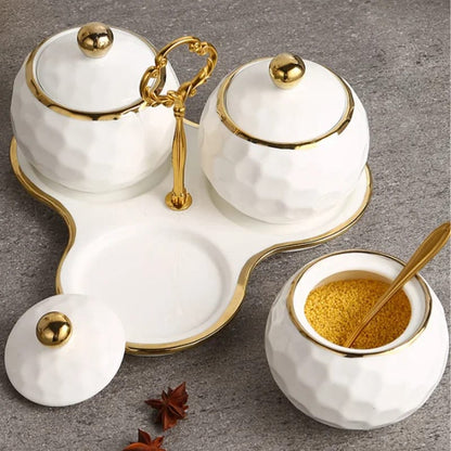 Ceramic Household Kitchen Seasoning Jars Set