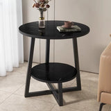 2-Layer Round Metal Frame Table
