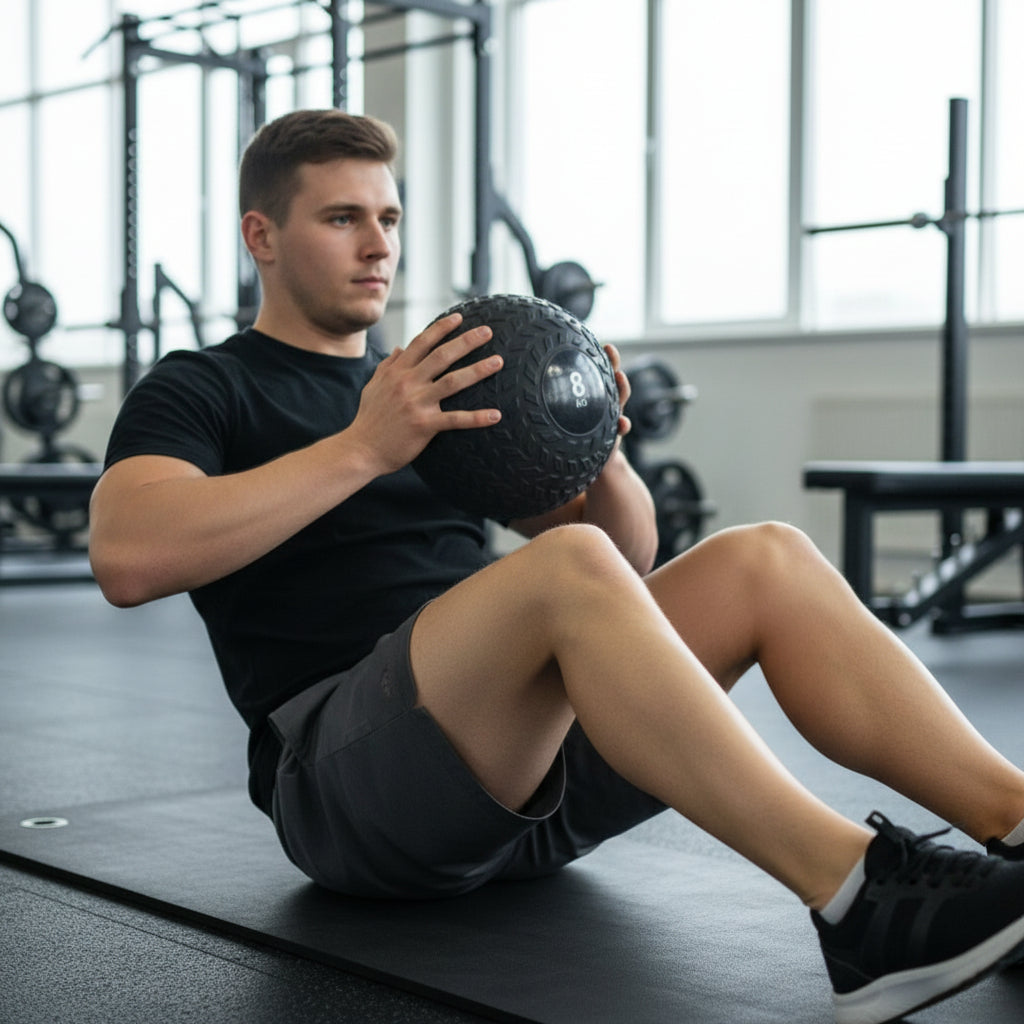 Non-Bounce Textured Rubber Weighted Medicine Slam Ball