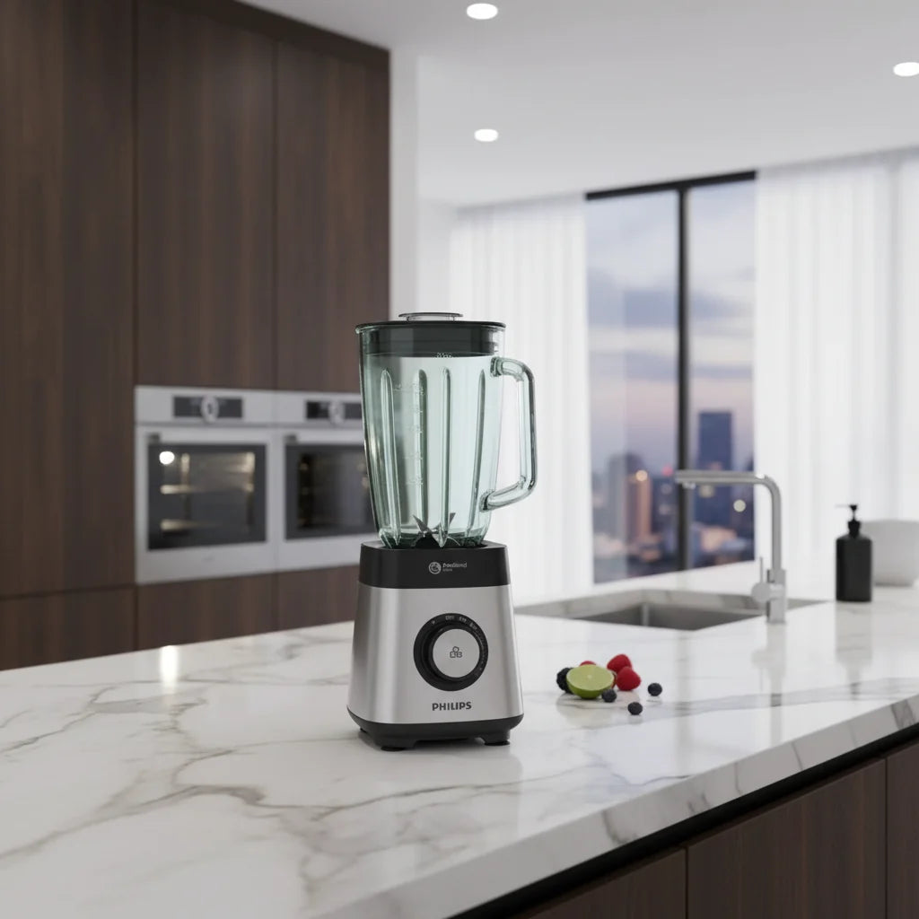 Philips 5000 Series Blender – 1000W ProBlend Crush, 2L Glass Jar, On-the-Go Tumbler HR3573/91