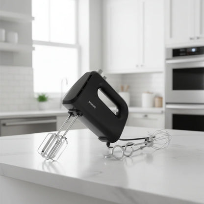 Daily Collection Hand Mixer – 280W, 5 Speeds + Turbo, Dough Hooks HR3704/11