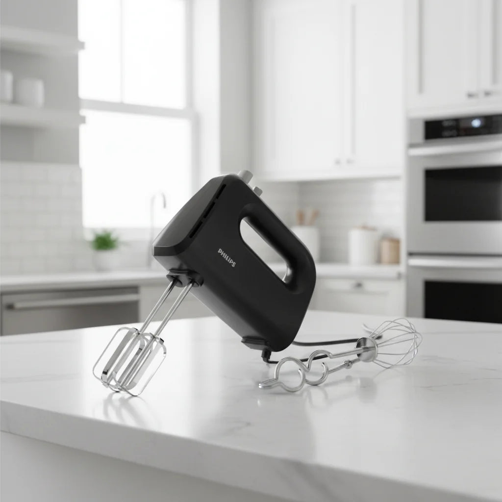 Daily Collection Hand Mixer – 280W, 5 Speeds + Turbo, Dough Hooks HR3704/11