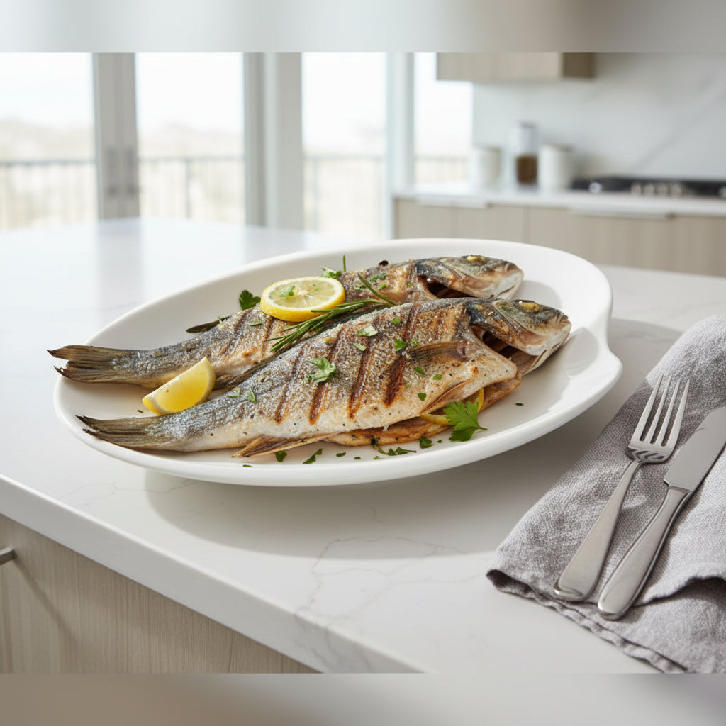 Porcelain Wave-Edge Oval Platter