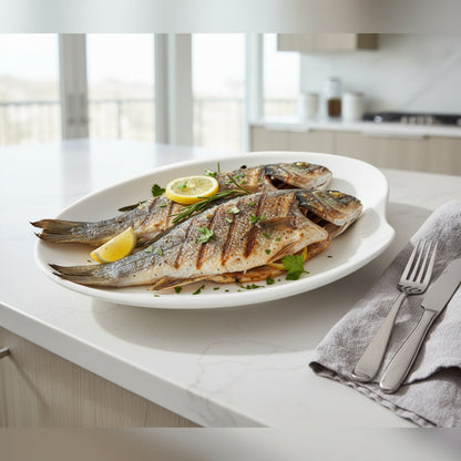 Porcelain Wave-Edge Oval Platter